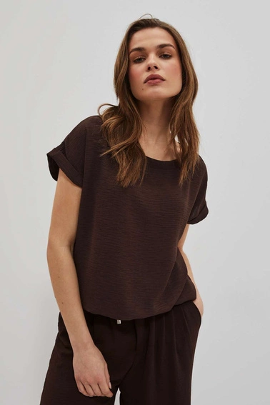 Koszulowa bluzka z wiązaniem w pasie