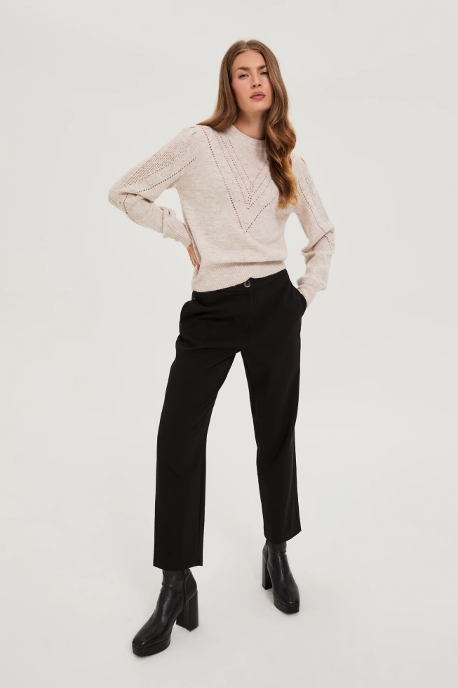 Gładkie spodnie czarne