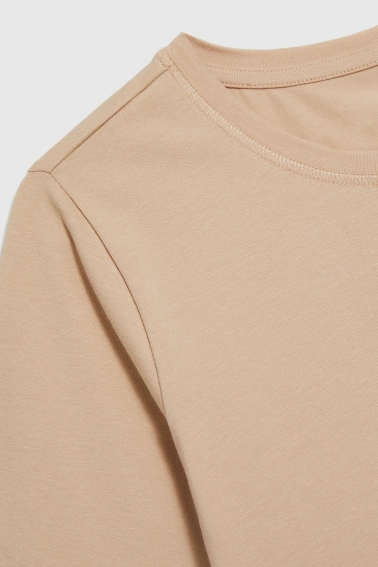 Gładki t-shirt beżowy