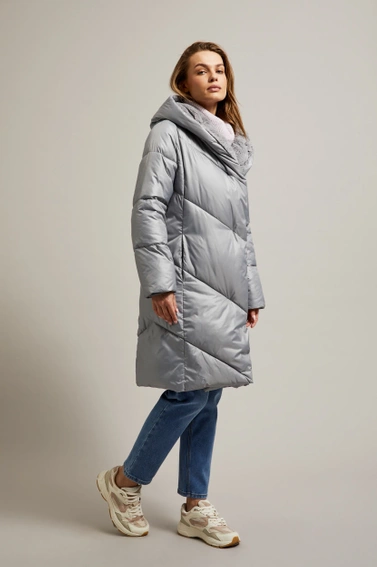Kurtka z pikowaniem szara