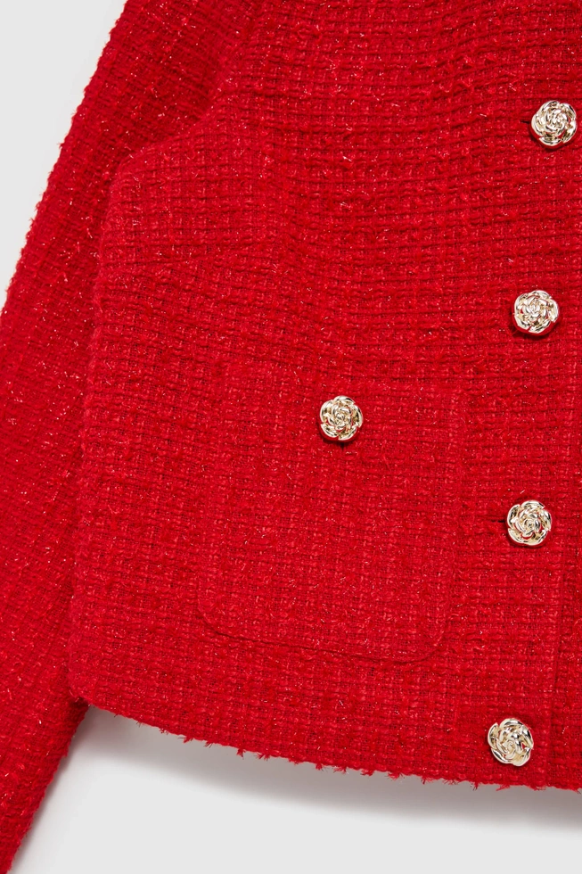 Marynarka z guzikami w kolorze złotym czerwona
