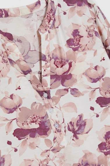 Koszula w kwiaty ecru