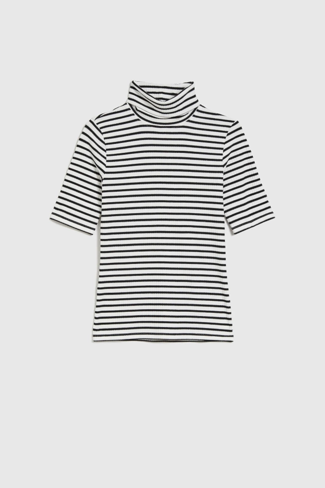 Bluzka z golfem w paski