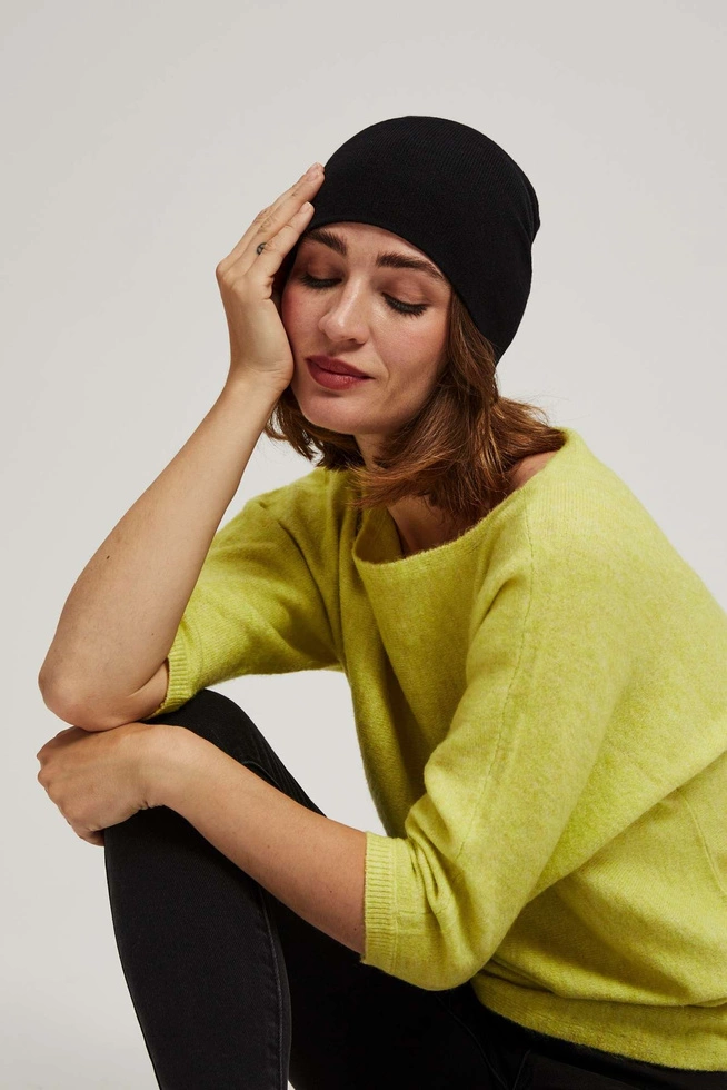 Gładka czapka czarna