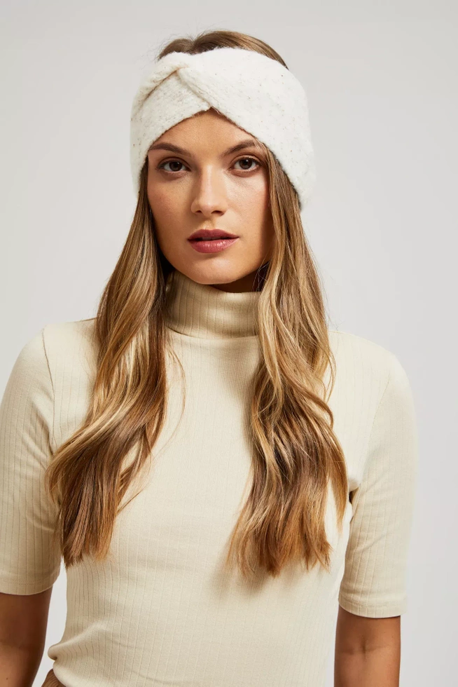 Ciepła opaska na głowę piaskowa