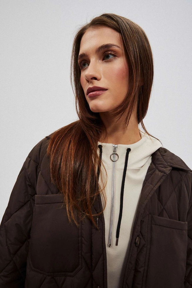 Długa pikowana kurtka