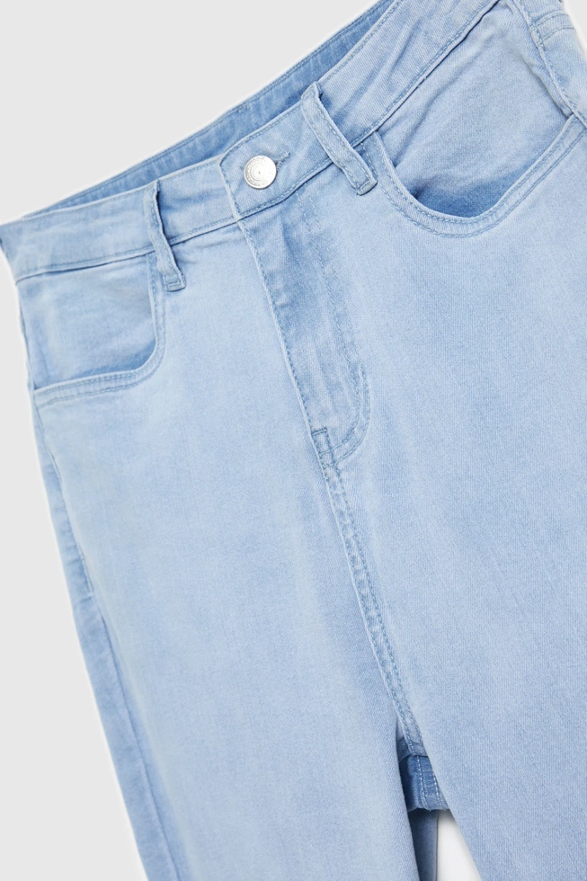 Jeansy z prostą nogawką niebieskie bawełniane