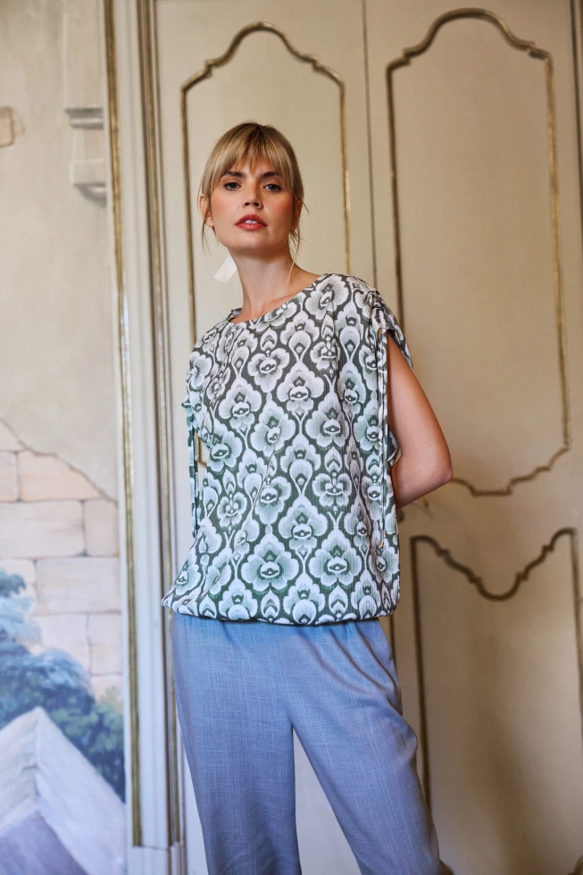 Bluzka z wzorem oliwkowa