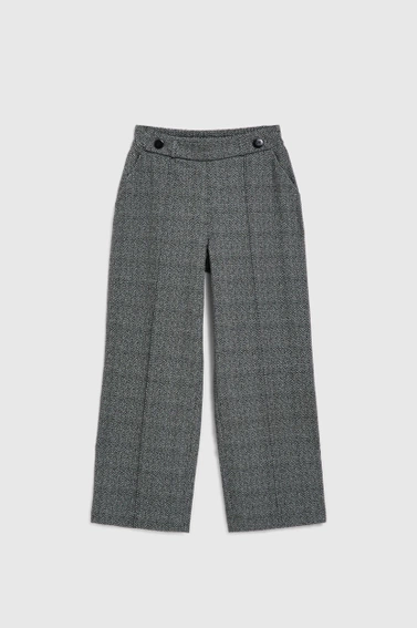 Spodnie z prostymi nogawkami w kant szare