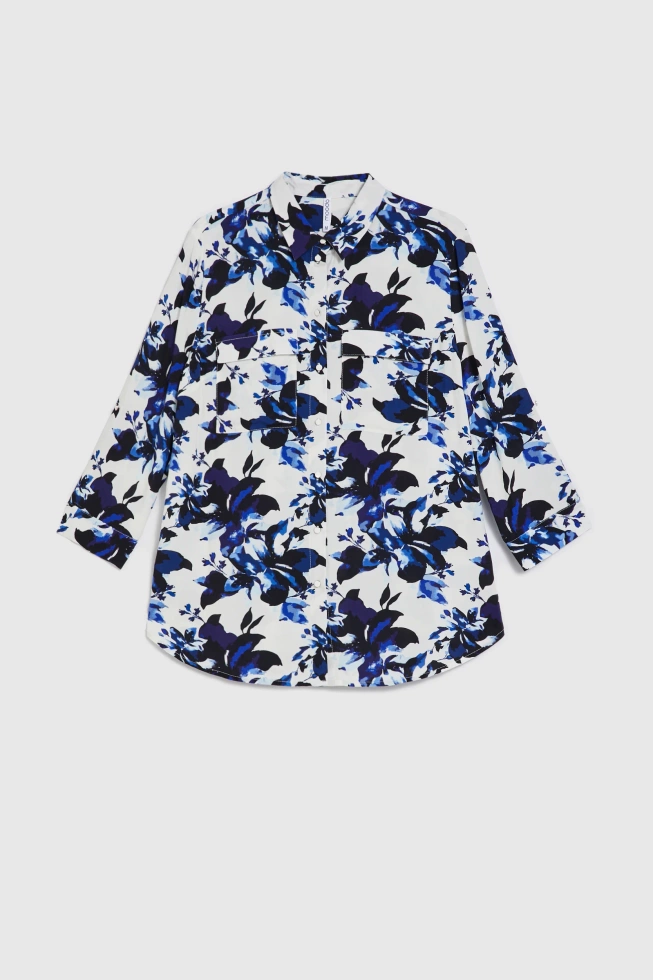 Koszula w kwiaty biała