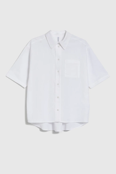 Koszula z krótkimi rękawami i kołnierzykiem biała