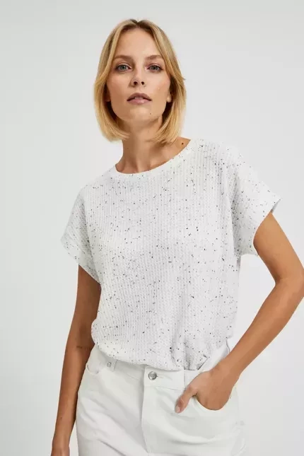 Bluzka w kropki biała