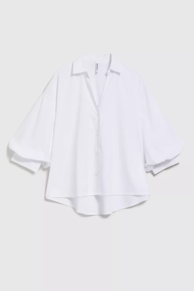 Koszula z bufiastymi rękawami biała