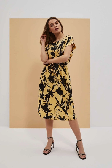 Wiskozowa sukienka z roślinnym wzorem 