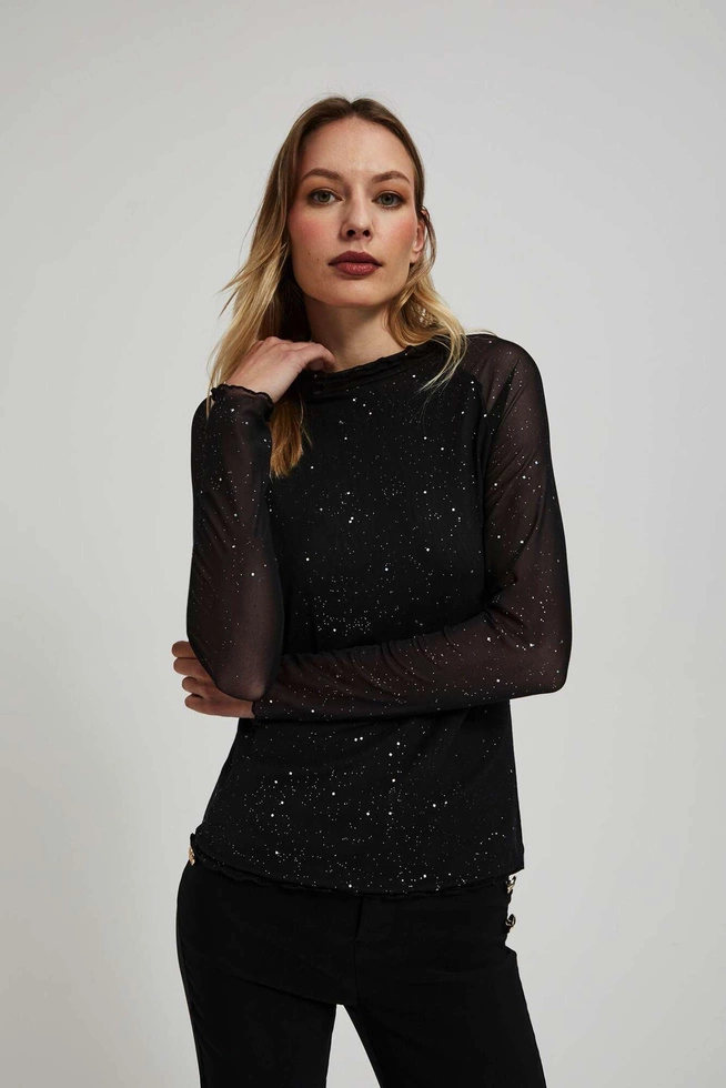 Bluzka z przezroczystymi rękawami