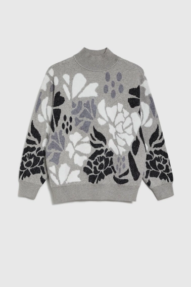 Sweter z golfem szary