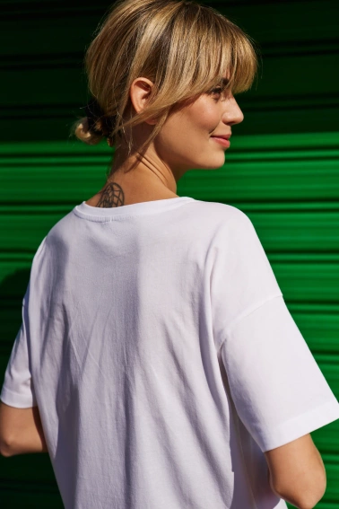 Bawełniany t-shirt z nadrukiem biały 