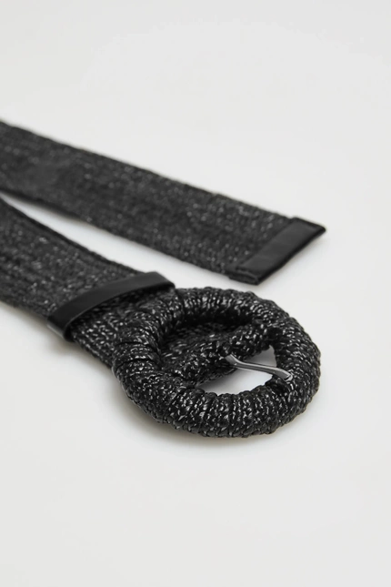 Pleciony pasek czarny