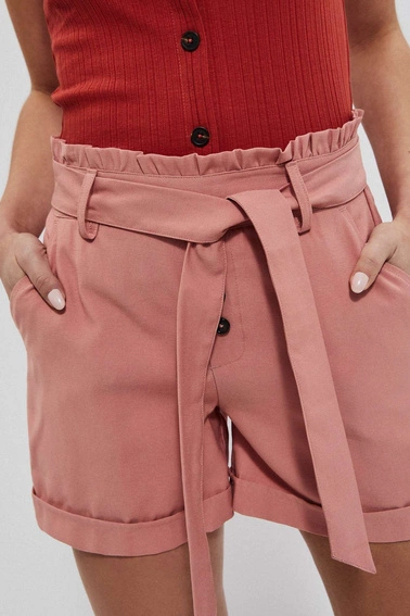 Gładkie szorty z wiązaniem ceglaste