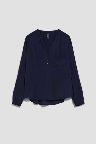 Wiskozowa koszula granatowa