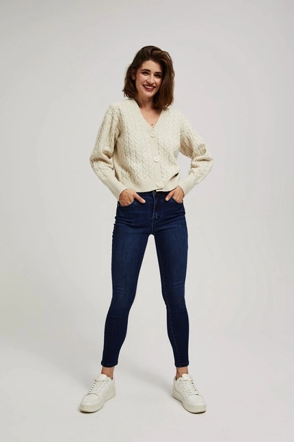 Jeansy rurki z efektem push up granatowe