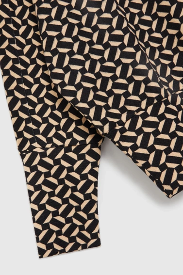 Wzorzysty sweter z długimi rękawami czarny