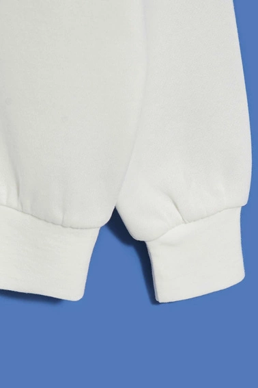 Bluza z dekoltem na plecach perłowa