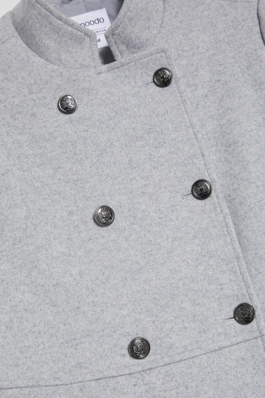 Krótki płaszcz szary