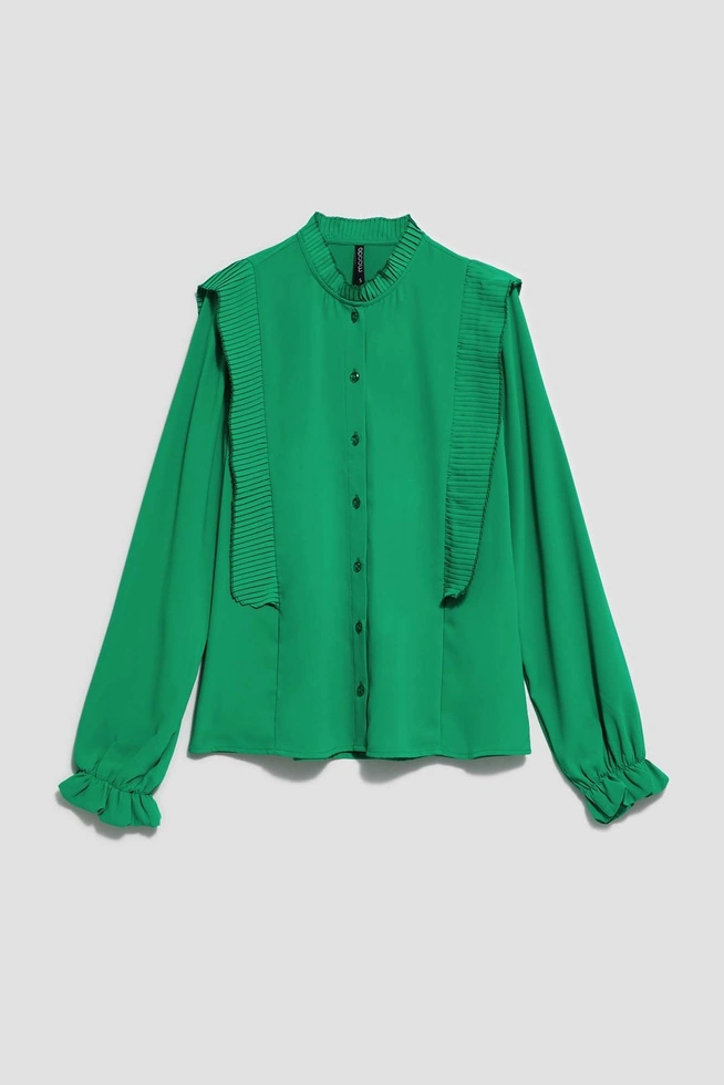Koszula z plisowaniem zielona