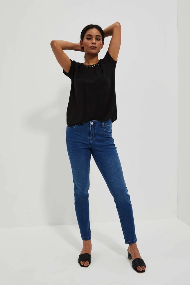 Jeansy skinny push up ciemnoniebieskie