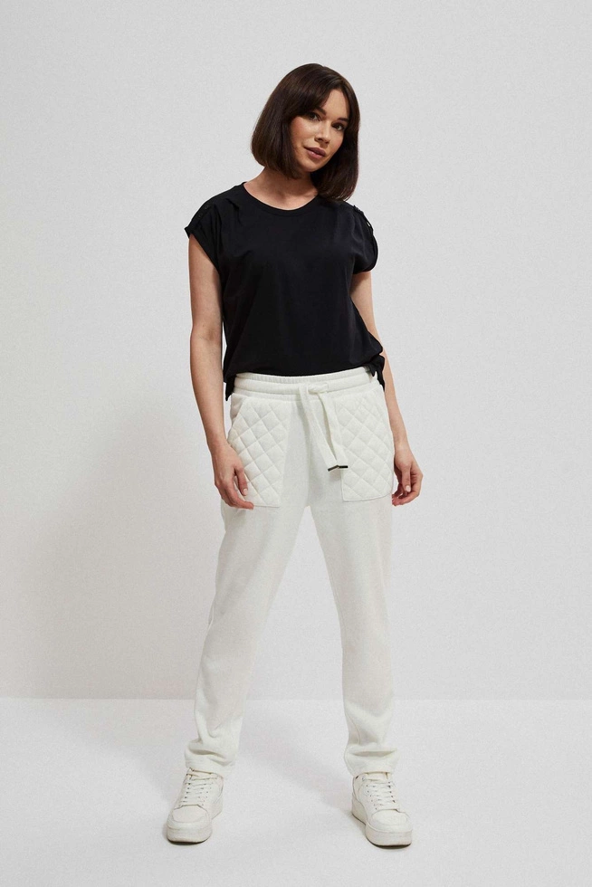 Bawełniana bluzka z krótkim rękawkiem czarna