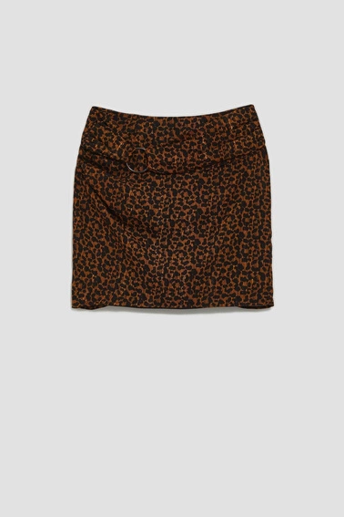 Spódnica z printem i metaliczną nitką