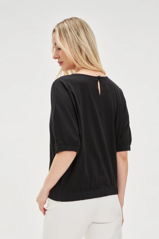 Bluzka z krótkimi rękawami czarna