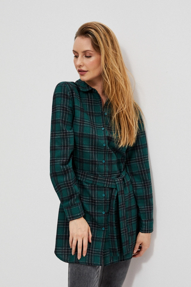 Koszula w kratę szmaragdowa