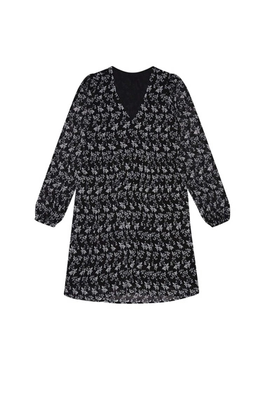 Rozkloszowana sukienka w roślinny wzór