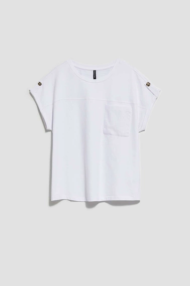 T-shirt z kieszonką biały