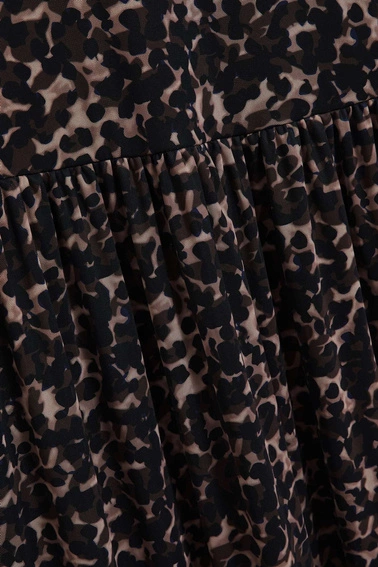 Sukienka midi w panterkę beżowa