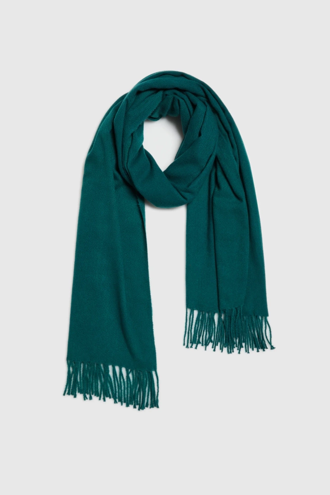 Szal z frędzlami zielony