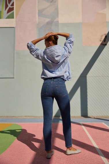 Jeansy rurki niebieskie