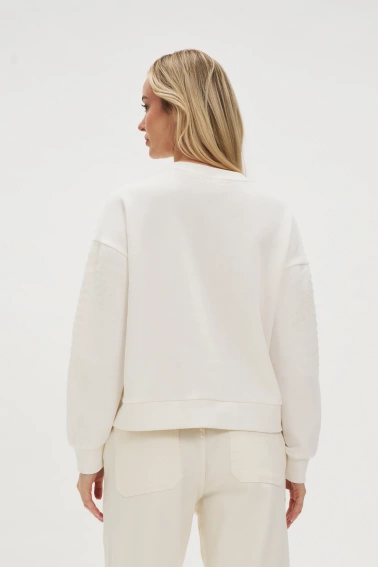 Bluza z koralikami biała