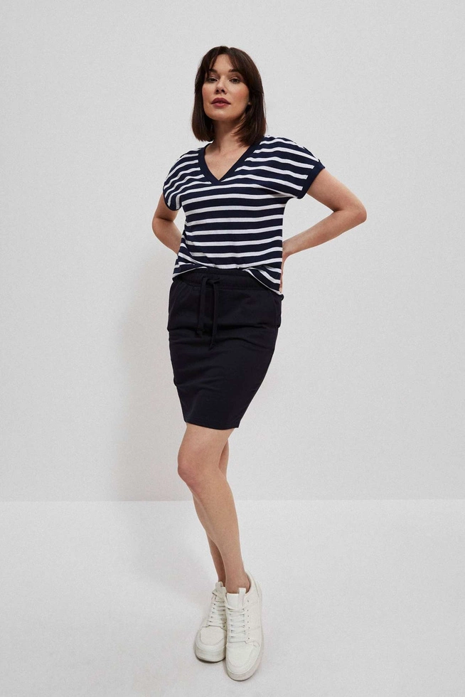 Bawełniana bluzka w paski granatowa