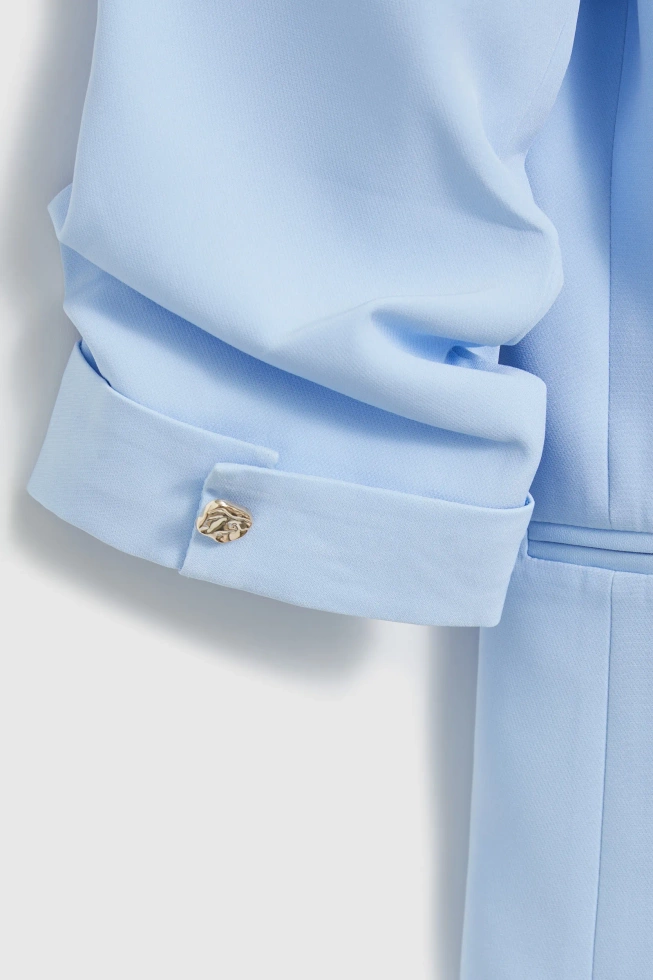 Marynarka z marszczonymi rękawami błękitna