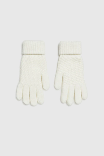 Dzianinowe rękawiczki beżowe