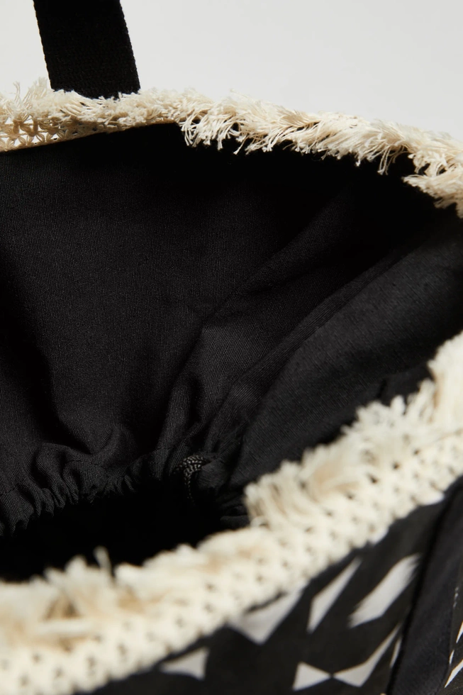 Duża torba z frędzlami czarna