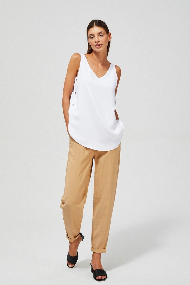 Gładka koszula bez rękawów