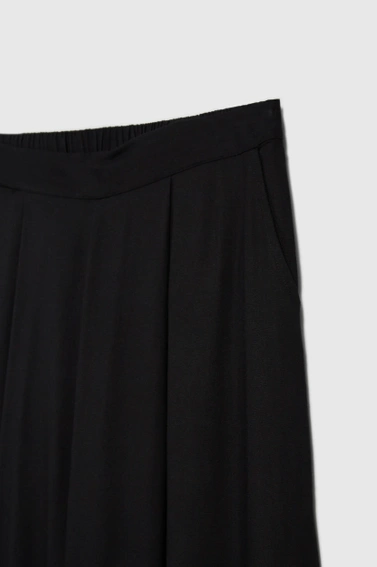 Wiskozowe spodnie z szerokimi nogawkami czarne
