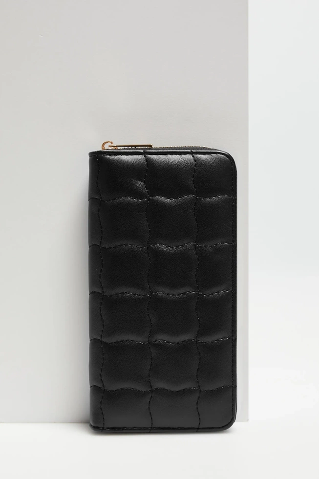 Portfel zamykany na zamek czarny