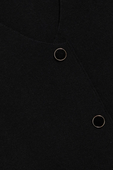 Dopasowany top z ozdobnymi guzikami czarny