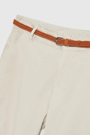 Spodnie z ozdobnym paskiem beżowe