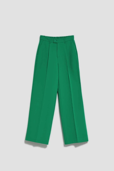 Spodnie z szerokimi nogawkami zielona